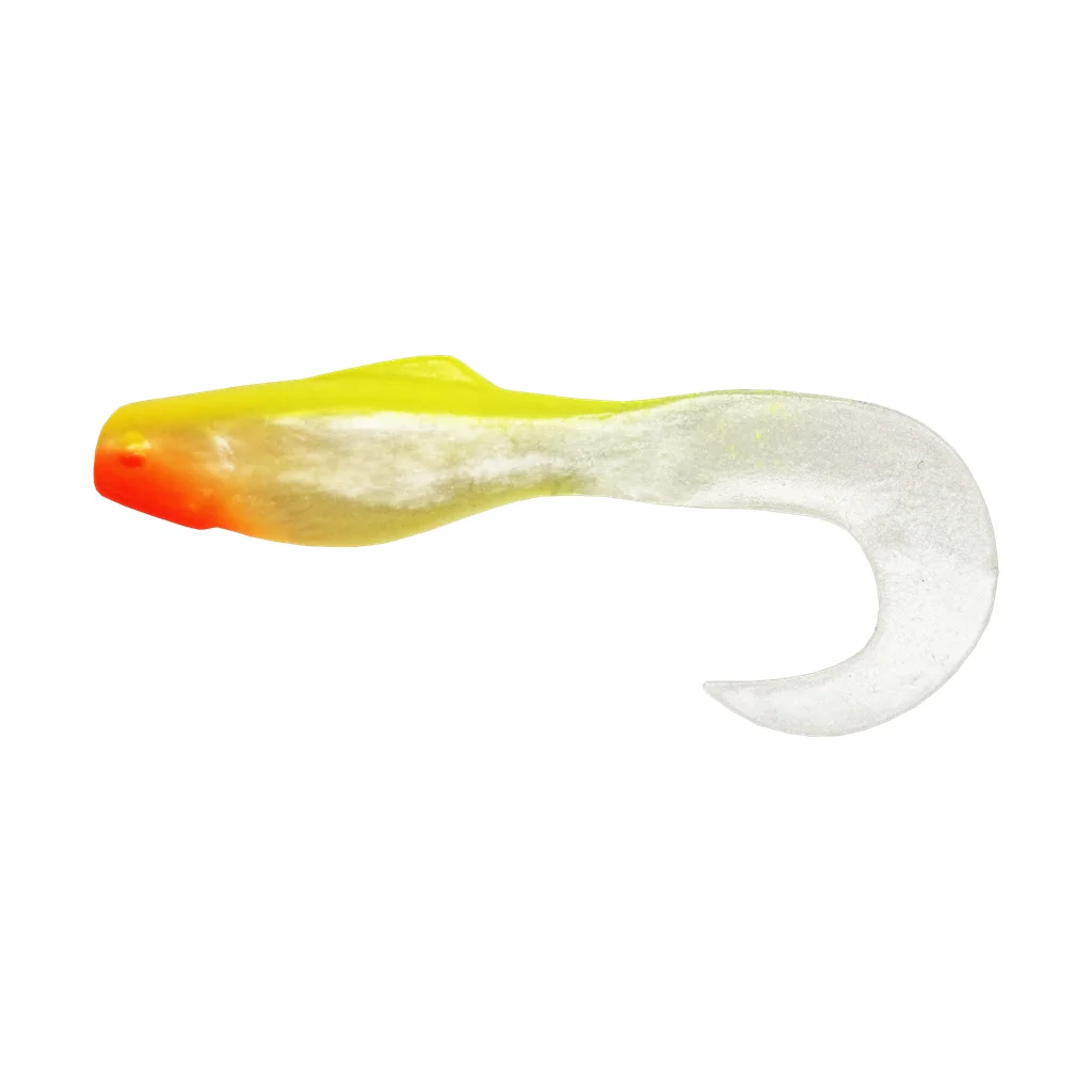 Mini Shad Tail Lemon Pearl / Red Nose