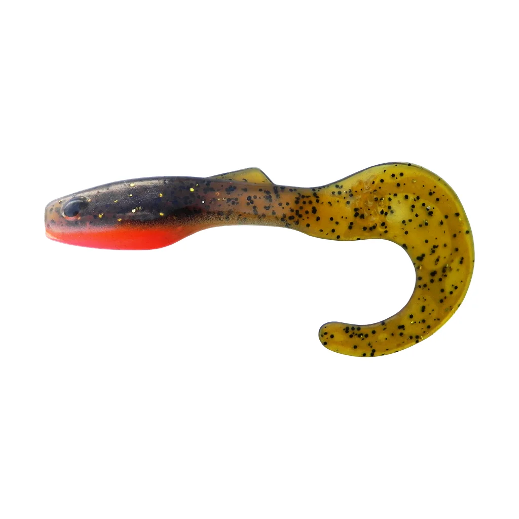 Shad Tail Black Red Fleck